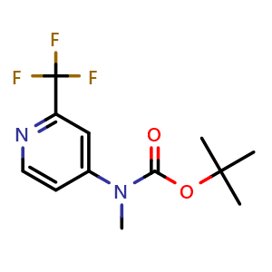 Chemical structure of tert-butyl (2-(trifluoromethyl)pyridin-4-yl)methylcarbamate , CAS 916210-33-8, AChemBlock O29850