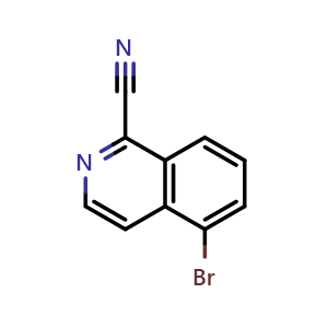 Chemical structure of 5-bromoisoquinoline-1-carbonitrile , CAS 956003-76-2, AChemBlock O29887