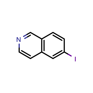 Chemical structure of 6-iodoisoquinoline , CAS 75476-84-5, AChemBlock O29893