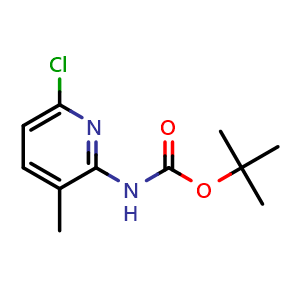 Chemical structure of tert-butyl 6-chloro-3-methylpyridin-2-ylcarbamate , CAS 679392-20-2, AChemBlock O29898