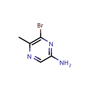 Chemical structure of 6-bromo-5-methylpyrazin-2-amine , CAS 74290-68-9, AChemBlock O29902