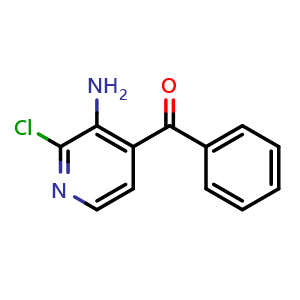 Chemical structure of (3-amino-2-chloropyridin-4-yl)(phenyl)methanone , CAS 342899-36-9, AChemBlock O29906