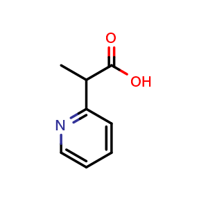 Chemical structure of 2-(pyridin-2-yl)propanoic acid , CAS 90005-61-1, AChemBlock O29926