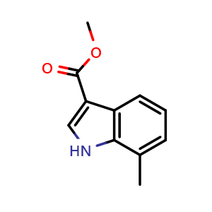 Chemical structure of methyl 7-methyl-1H-indole-3-carboxylate , CAS 773134-49-9, AChemBlock O29938