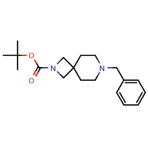Chemical structure of tert-butyl 7-benzyl-2,7-diazaspiro[3.5]nonane-2-carboxylate , CAS 929301-99-5, AChemBlock O29945
