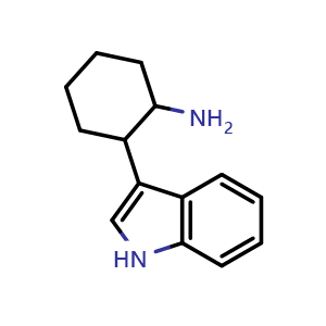 Chemical structure of 2-(1H-Indol-3-yl)cyclohexanamine , CAS 4765-27-9, AChemBlock O29949