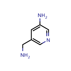 Chemical structure of 5-(aminomethyl)pyridin-3-amine , CAS 754129-80-1, AChemBlock O29974