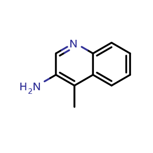 Chemical structure of 4-methylquinolin-3-amine , CAS 50878-90-5, AChemBlock O29995