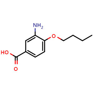 Chemical structure of 3-amino-4-butoxybenzoic acid , CAS 855202-63-0, AChemBlock O30000