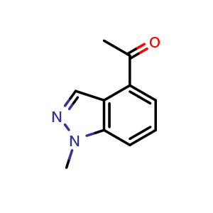 Chemical structure of 1-(1-Methyl-1H-indazol-4-yl)ethanone , CAS 1159511-23-5, AChemBlock O30002