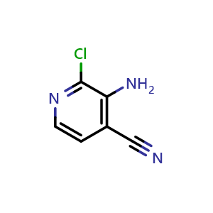 Chemical structure of 3-amino-2-chloropyridine-4-carbonitrile , CAS 342899-37-0, AChemBlock O30011