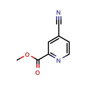 Chemical structure of methyl 4-cyanopyridine-2-carboxylate , CAS 142729-98-4, AChemBlock O30017