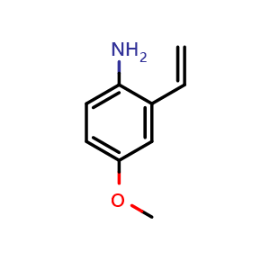 Chemical structure of 4-methoxy-2-vinylbenzenamine , CAS 210536-47-3, AChemBlock O30018
