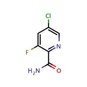 Chemical structure of 5-chloro-3-fluoropyridine-2-carboxamide , CAS 207994-10-3, AChemBlock O30034