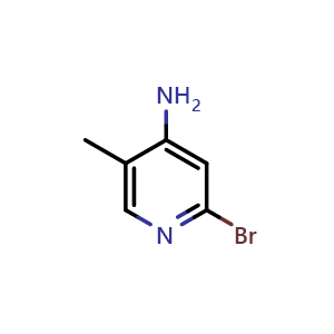 Chemical structure of 2-Bromo-5-methylpyridin-4-amine , CAS 79055-60-0, AChemBlock O30047