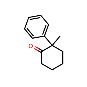 Chemical structure of 2-methyl-2-phenylcyclohexanone , CAS 17206-54-1, AChemBlock O30049