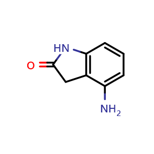 Chemical structure of 4-aminoindolin-2-one , CAS 54523-76-1, AChemBlock O30052