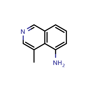 Chemical structure of 4-methylisoquinolin-5-amine , CAS 194032-18-3, AChemBlock O30053