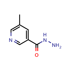 Chemical structure of 5-methylpyridine-3-carbohydrazide , CAS 808127-97-1, AChemBlock O30082