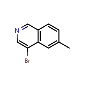 Chemical structure of 4-bromo-6-methylisoquinoline , CAS 1204298-52-1, AChemBlock O30092
