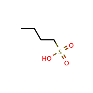 Chemical structure of butane-1-sulfonic acid , CAS 2386-47-2, AChemBlock O30093
