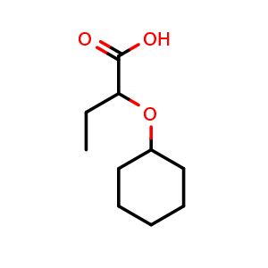 Chemical structure of 2-(cyclohexyloxy)butanoic acid , CAS 56674-73-8, AChemBlock O30095