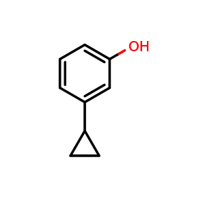 Chemical structure of 3-cyclopropylphenol , CAS 28857-88-7, AChemBlock O30101