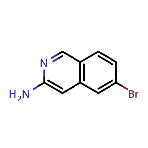 Chemical structure of 6-bromoisoquinolin-3-amine , CAS 891785-28-7, AChemBlock O30104