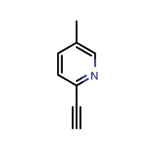 Chemical structure of 2-ethynyl-5-methylpyridine , CAS 30413-61-7, AChemBlock O30107