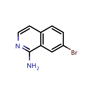 Chemical structure of 7-bromoisoquinolin-1-amine , CAS 215453-53-5, AChemBlock O30108