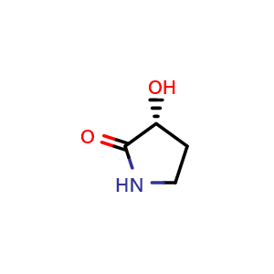 Chemical structure of (R)-3-hydroxypyrrolidin-2-one , CAS 77510-50-0, AChemBlock O30124