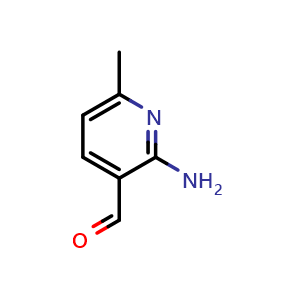 Chemical structure of 2-amino-6-methylpyridine-3-carbaldehyde , CAS 885276-99-3, AChemBlock O30127