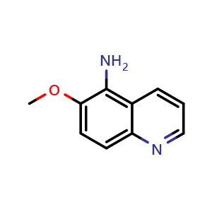 Chemical structure of 6-methoxyquinolin-5-amine , CAS 50358-38-8, AChemBlock O30138