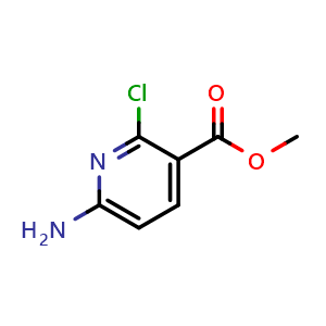 Chemical structure of methyl 6-amino-2-chloropyridine-3-carboxylate , CAS 1004294-64-7, AChemBlock O30146