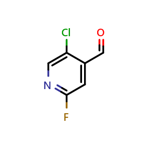 Chemical structure of 2-fluoro-4-formyl-5-chloropyridine , CAS 1227603-95-3, AChemBlock O30148
