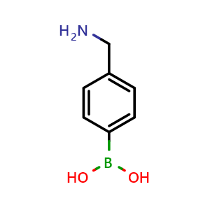 Chemical structure of 4-(aminomethyl)phenylboronic acid , CAS 51239-46-4, AChemBlock O30152