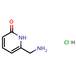 Chemical structure of 6-(aminomethyl)pyridin-2(1H)-one hydrochloride , CAS 95878-02-7, AChemBlock O30155