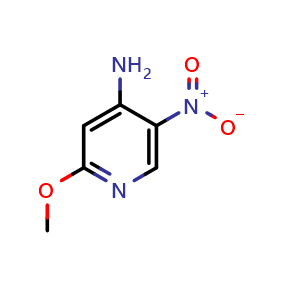 Chemical structure of 2-methoxy-5-nitropyridin-4-amine , CAS 127356-38-1, AChemBlock O30157