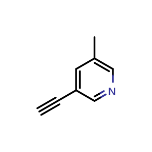 Chemical structure of 3-ethynyl-5-methylpyridine , CAS 30413-53-7, AChemBlock O30182
