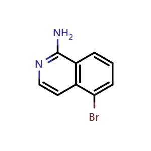 Chemical structure of 5-bromoisoquinolin-1-amine , CAS 852570-80-0, AChemBlock O30190