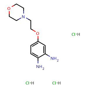 Chemical structure of 4-(2-morpholinoethoxy)benzene-1,2-diamine trihydrochloride , CAS 75328-29-9, AChemBlock O30193