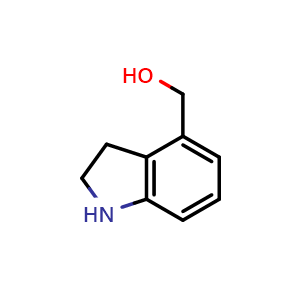 Chemical structure of (indolin-4-yl)methanol , CAS 905274-11-5, AChemBlock O30209