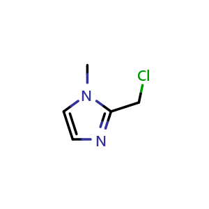 Chemical structure of 2-(chloromethyl)-1-methyl-1H-imidazole , CAS 19225-92-4, AChemBlock O30212