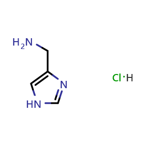 Chemical structure of (1H-imidazol-4-yl)methanamine hydrochloride , CAS 66247-84-5, AChemBlock O30218