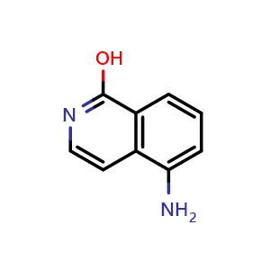 Chemical structure of 5-aminoisoquinolin-1-ol , CAS 93117-08-9, AChemBlock O30223
