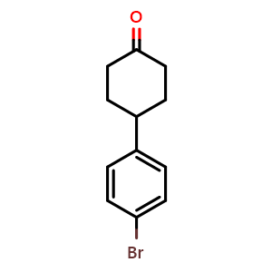 Chemical structure of 4-(4-bromophenyl)cyclohexanone , CAS 84892-43-3, AChemBlock O30228