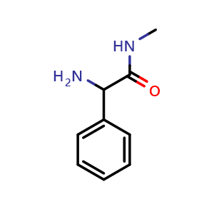 Chemical structure of 2-amino-N-methyl-2-phenylacetamide , CAS 93782-07-1, AChemBlock O30231