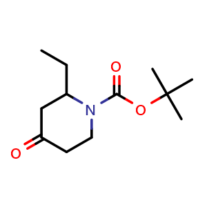Chemical structure of tert-butyl 2-ethyl-4-oxopiperidine-1-carboxylate , CAS 324769-07-5, AChemBlock O30240