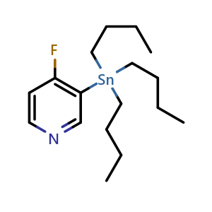 Chemical structure of 3-(tributylstannyl)-4-fluoropyridine , CAS 918542-03-7, AChemBlock O30246
