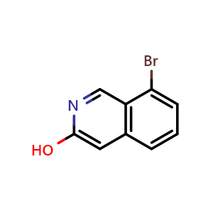 Chemical structure of 8-bromoisoquinolin-3-ol , CAS 608515-49-7, AChemBlock O30257